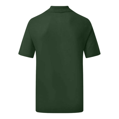 Bottle Green - Back - UCC 50-50 Mens Plain Pique Short Sleeve Polo Shirt
