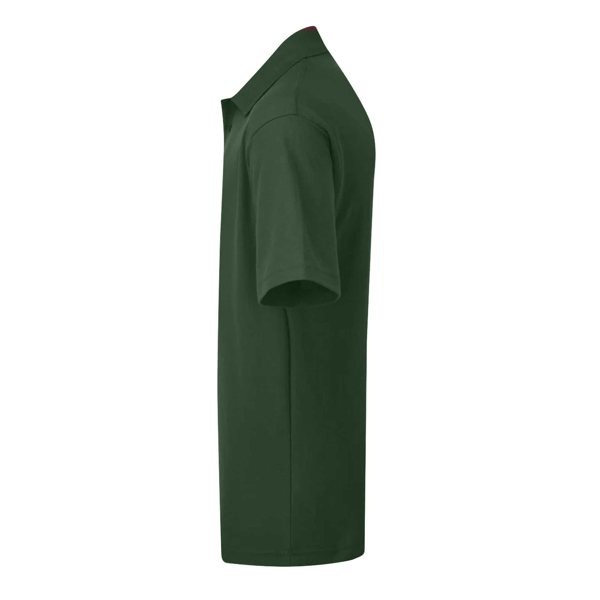 Bottle Green - Side - UCC 50-50 Mens Plain Pique Short Sleeve Polo Shirt