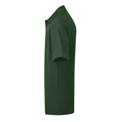 Bottle Green - Side - UCC 50-50 Mens Plain Pique Short Sleeve Polo Shirt