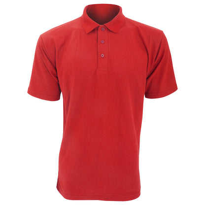 Red - Front - UCC 50-50 Mens Plain Pique Short Sleeve Polo Shirt