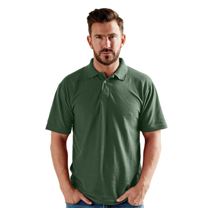 Bottle Green - Pack Shot - UCC 50-50 Mens Plain Pique Short Sleeve Polo Shirt