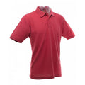 Red - Back - UCC 50-50 Mens Plain Pique Short Sleeve Polo Shirt