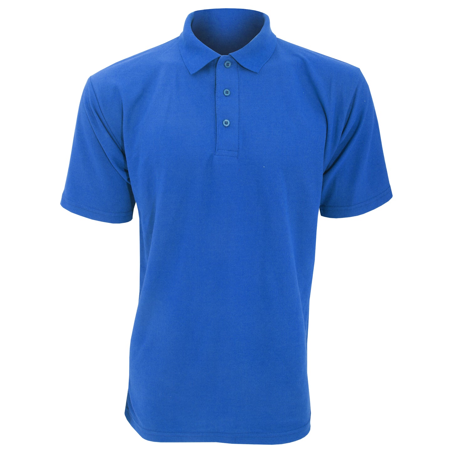 Royal - Front - UCC 50-50 Mens Plain Pique Short Sleeve Polo Shirt