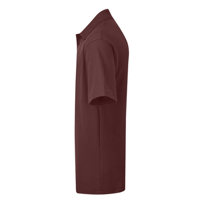 Burgundy - Lifestyle - UCC 50-50 Mens Plain Pique Short Sleeve Polo Shirt