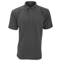 Charcoal - Front - UCC 50-50 Mens Plain Pique Short Sleeve Polo Shirt