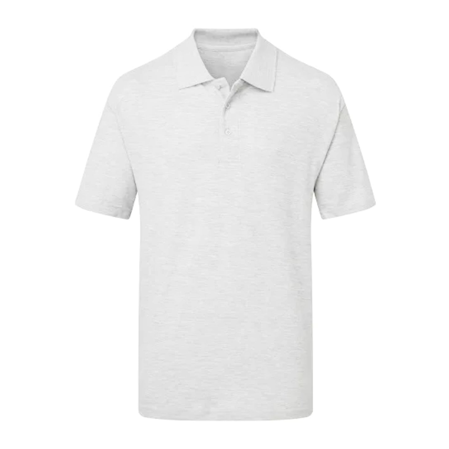 Heather Grey - Front - UCC 50-50 Mens Plain Pique Short Sleeve Polo Shirt