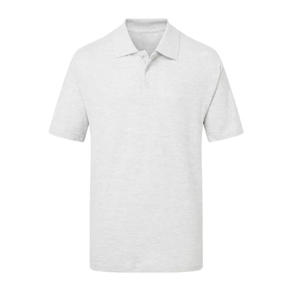 Heather Grey - Front - UCC 50-50 Mens Plain Pique Short Sleeve Polo Shirt