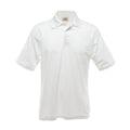 White - Front - UCC 50-50 Mens Plain Pique Short Sleeve Polo Shirt