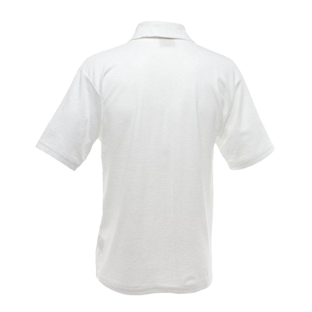 White - Back - UCC 50-50 Mens Plain Pique Short Sleeve Polo Shirt