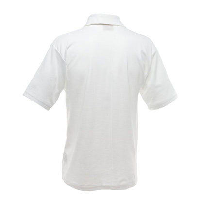 White - Back - UCC 50-50 Mens Plain Pique Short Sleeve Polo Shirt