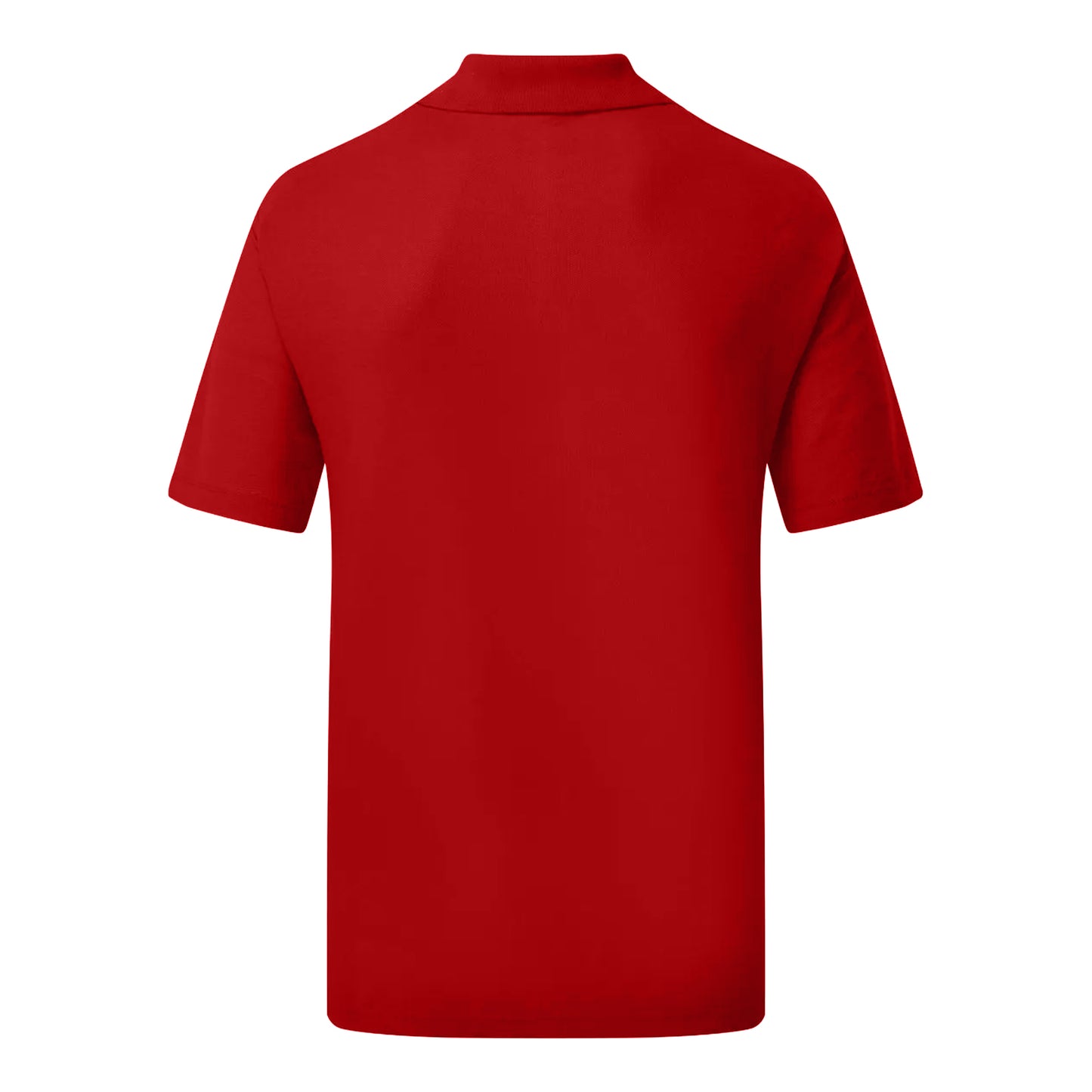 Red - Back - UCC 50-50 Mens Plain Pique Short Sleeve Polo Shirt