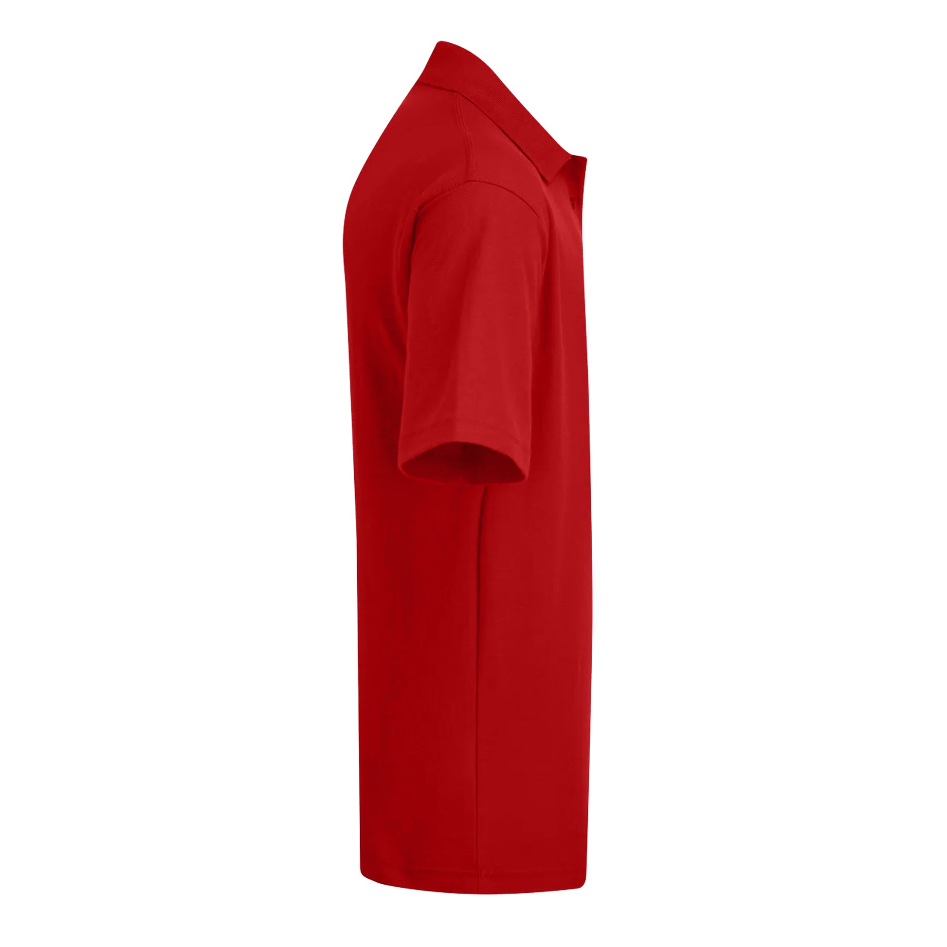Red - Side - UCC 50-50 Mens Plain Pique Short Sleeve Polo Shirt