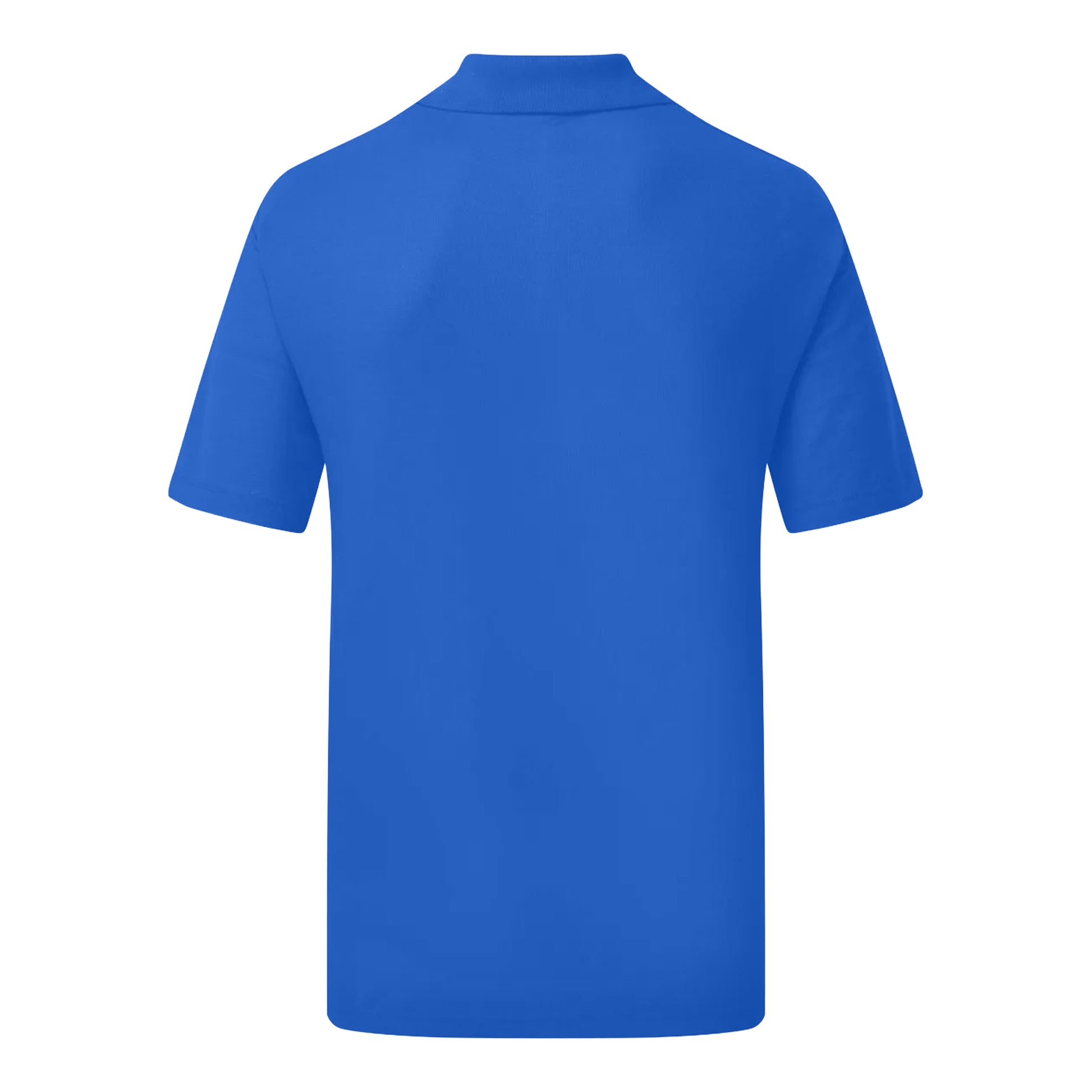 Royal - Back - UCC 50-50 Mens Plain Pique Short Sleeve Polo Shirt