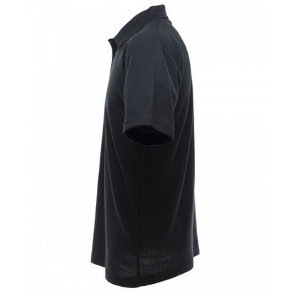 Black - Side - UCC 50-50 Mens Plain Pique Short Sleeve Polo Shirt