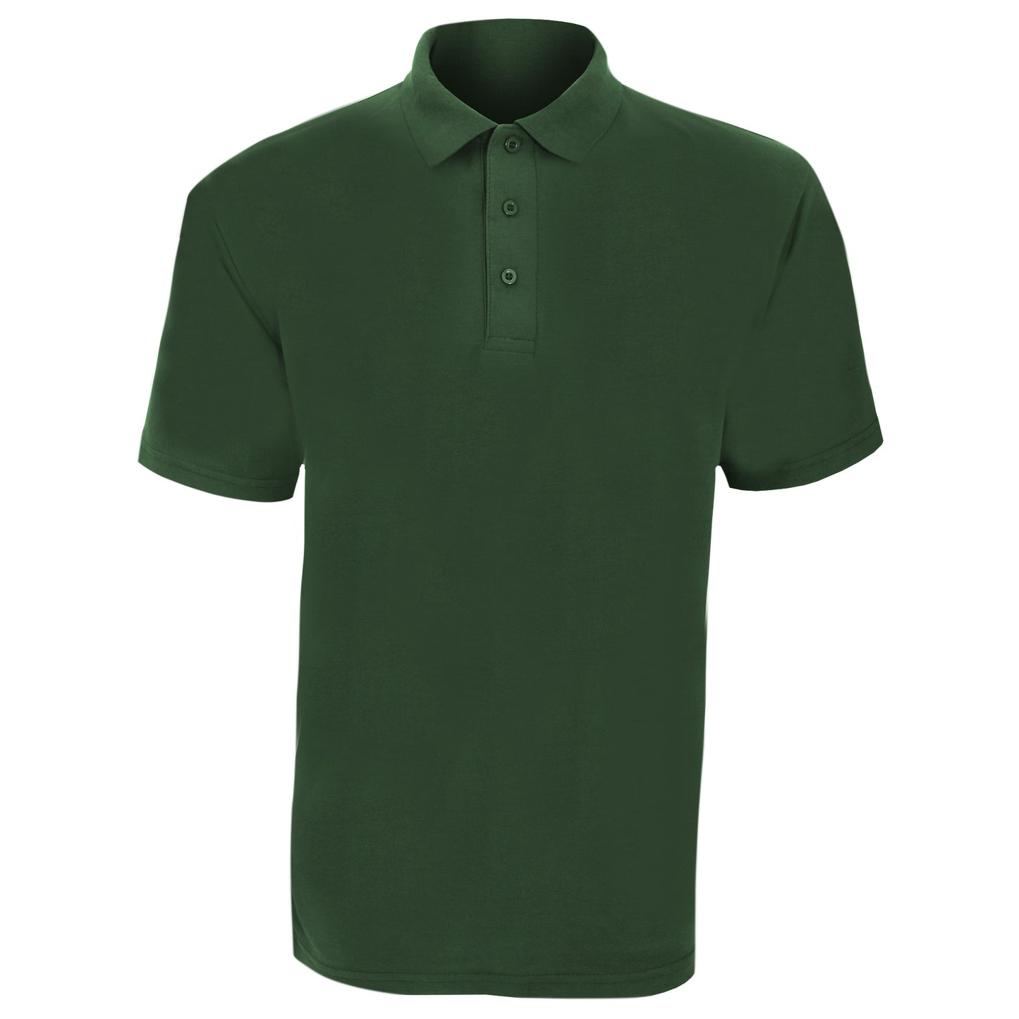 Bottle Green - Front - UCC 50-50 Mens Plain Pique Short Sleeve Polo Shirt