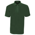 Bottle Green - Front - UCC 50-50 Mens Plain Pique Short Sleeve Polo Shirt
