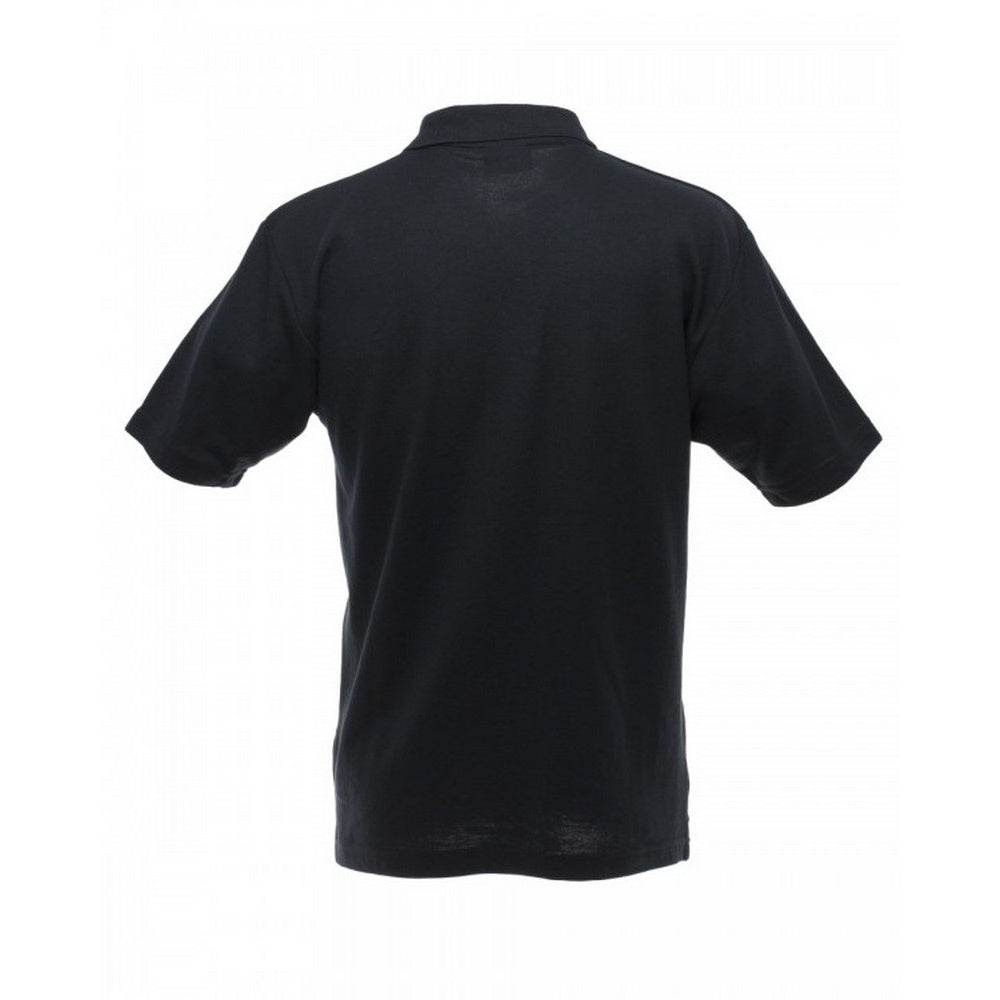 Black - Back - UCC 50-50 Mens Plain Pique Short Sleeve Polo Shirt