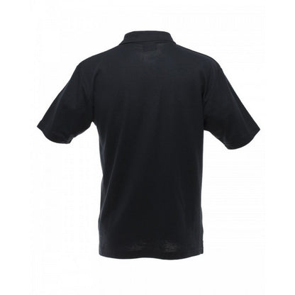 Black - Back - UCC 50-50 Mens Plain Pique Short Sleeve Polo Shirt