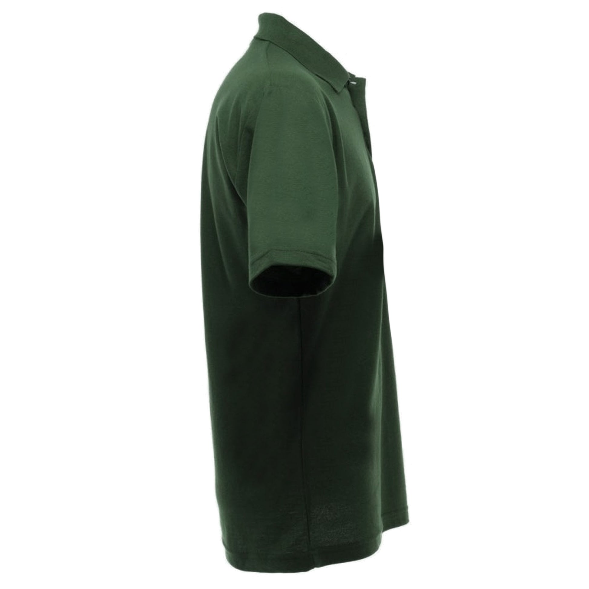 Bottle Green - Back - UCC 50-50 Mens Plain Pique Short Sleeve Polo Shirt