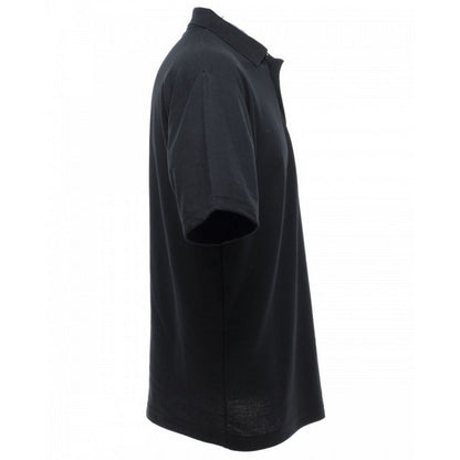 Black - Side - UCC 50-50 Mens Plain Pique Short Sleeve Polo Shirt