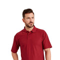 Burgundy - Back - UCC 50-50 Mens Plain Pique Short Sleeve Polo Shirt