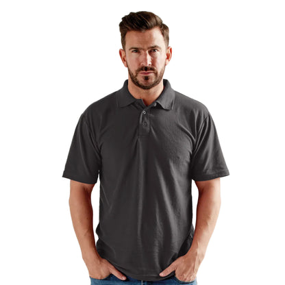 Black - Pack Shot - UCC 50-50 Mens Plain Pique Short Sleeve Polo Shirt