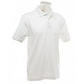 White - Back - UCC 50-50 Mens Heavyweight Plain Pique Short Sleeve Polo Shirt
