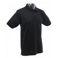 Black - Back - UCC 50-50 Mens Heavyweight Plain Pique Short Sleeve Polo Shirt