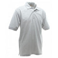 Heather Grey - Back - UCC 50-50 Mens Heavyweight Plain Pique Short Sleeve Polo Shirt