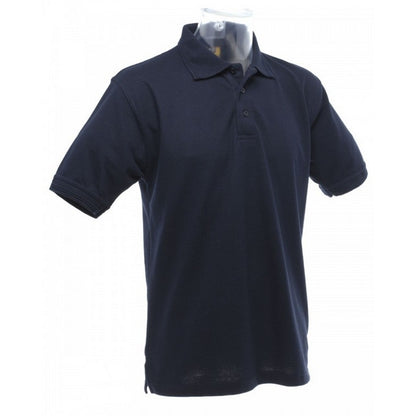 Navy Blue - Back - UCC 50-50 Mens Heavyweight Plain Pique Short Sleeve Polo Shirt