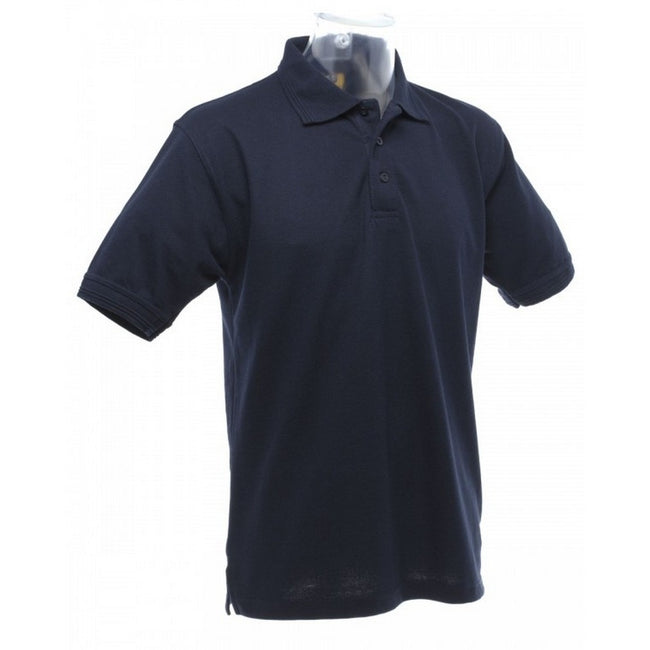 Navy Blue - Back - UCC 50-50 Mens Heavyweight Plain Pique Short Sleeve Polo Shirt