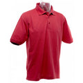 Red - Back - UCC 50-50 Mens Heavyweight Plain Pique Short Sleeve Polo Shirt