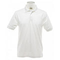 White - Side - UCC 50-50 Mens Heavyweight Plain Pique Short Sleeve Polo Shirt