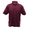 Burgundy - Front - UCC 50-50 Mens Heavyweight Plain Pique Short Sleeve Polo Shirt