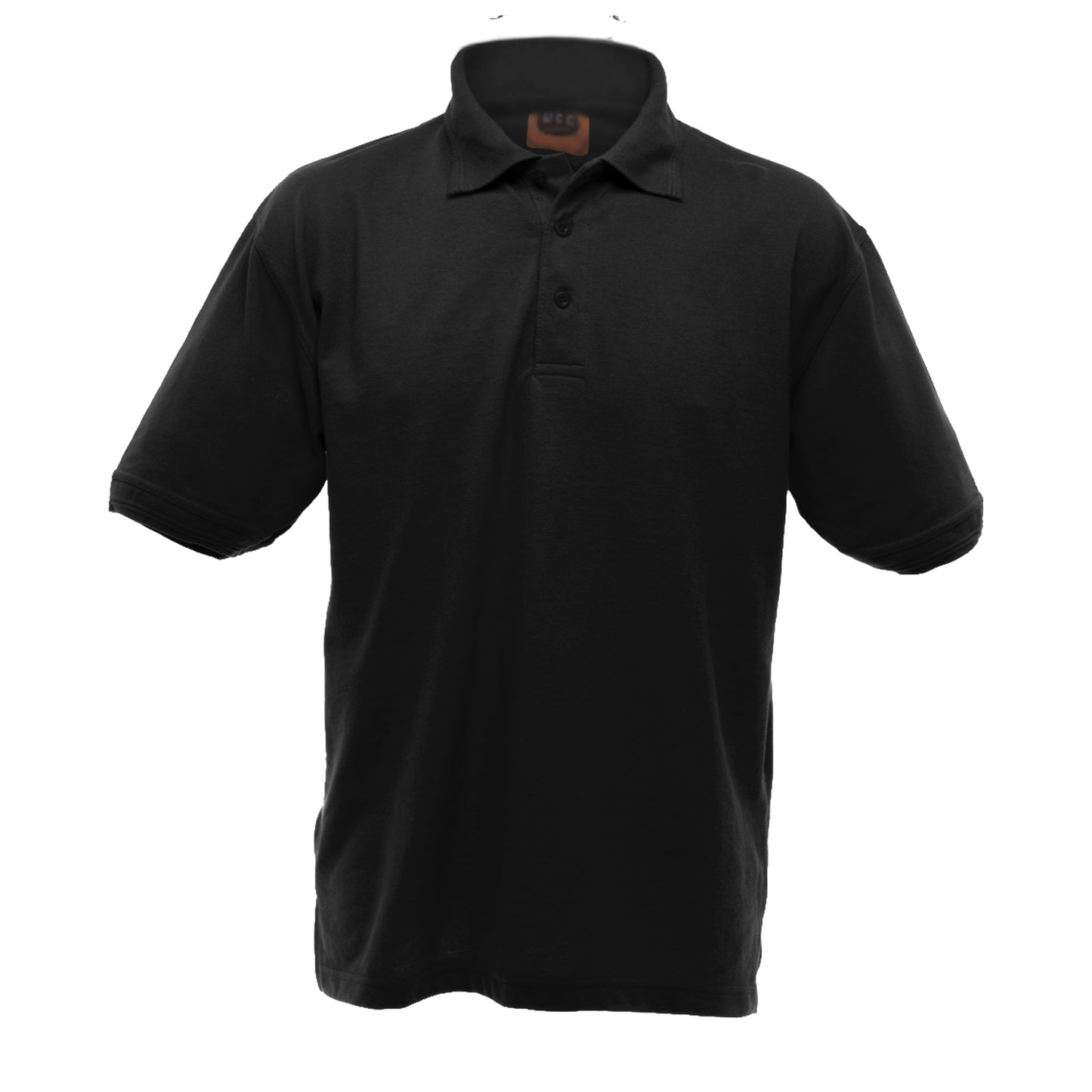 Black - Front - UCC 50-50 Mens Heavyweight Plain Pique Short Sleeve Polo Shirt