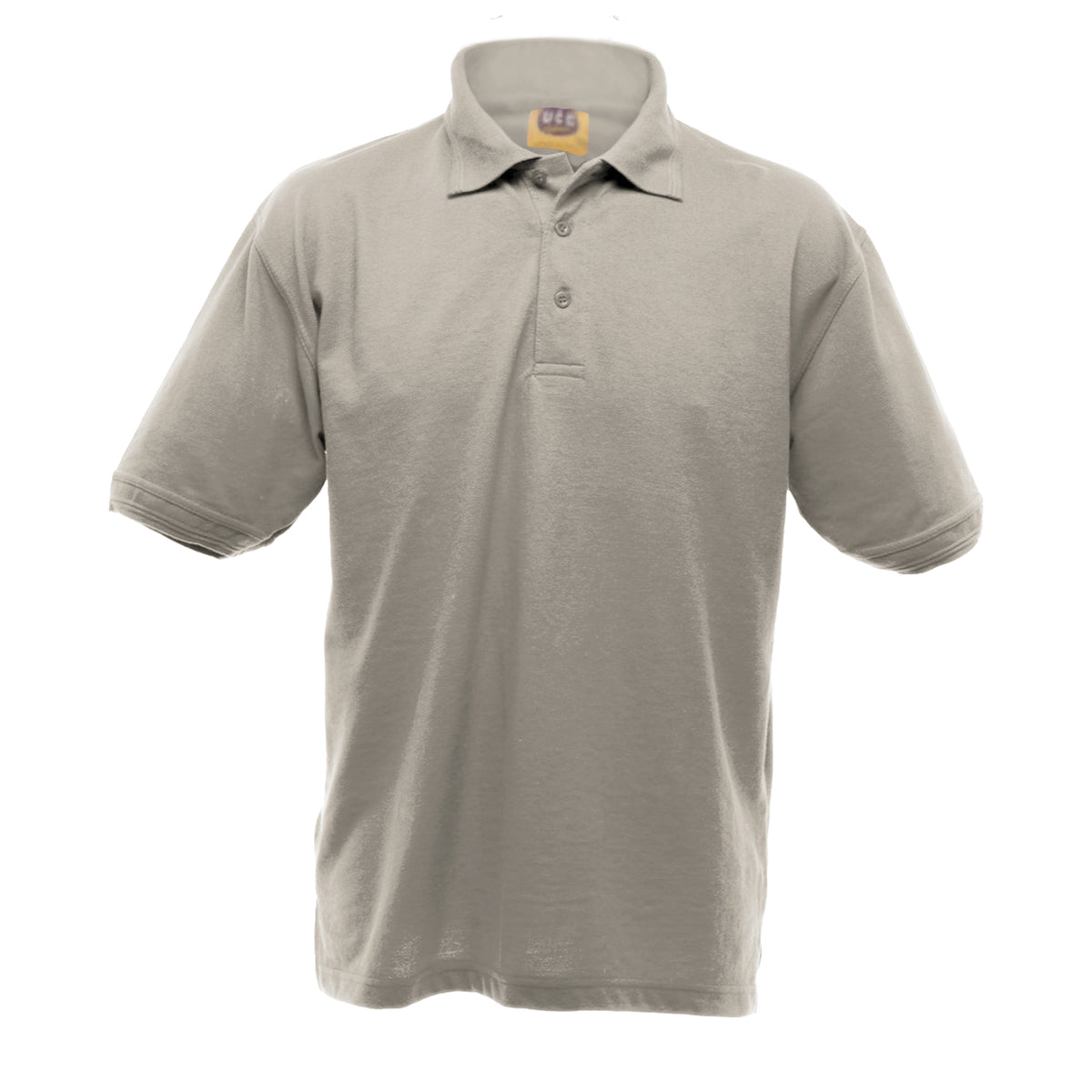 Heather Grey - Front - UCC 50-50 Mens Heavyweight Plain Pique Short Sleeve Polo Shirt