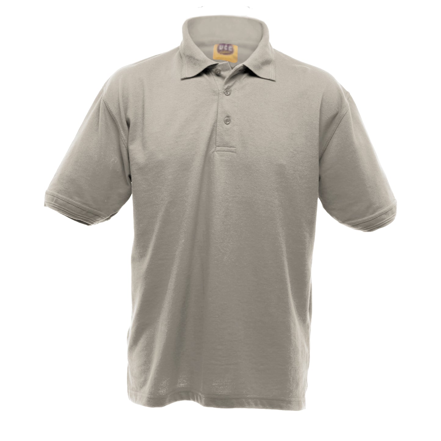 Heather Grey - Front - UCC 50-50 Mens Heavyweight Plain Pique Short Sleeve Polo Shirt
