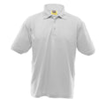 White - Front - UCC 50-50 Mens Heavyweight Plain Pique Short Sleeve Polo Shirt
