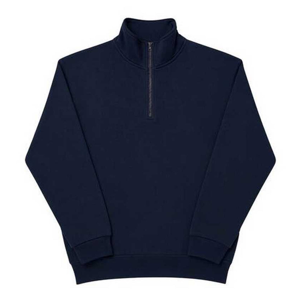 Navy Blue - Front - UCC Unisex Everyday 1-4 Zip Sweatshirt