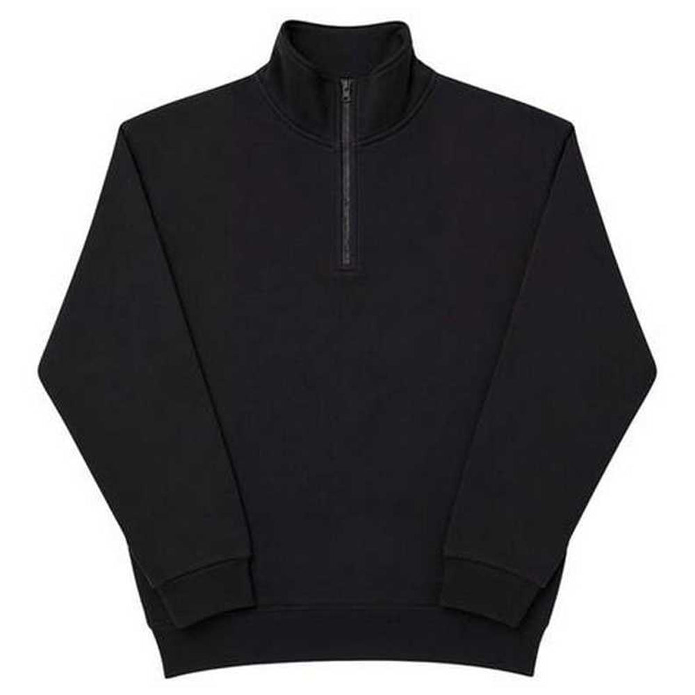 Black - Front - UCC Unisex Everyday 1-4 Zip Sweatshirt