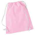 Classic Pink-White - Front - Westford Mill Cotton Gymsac Bag - 12 Litres