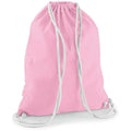 Classic Pink-White - Back - Westford Mill Cotton Gymsac Bag - 12 Litres