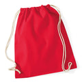 Classic Red - Front - Westford Mill Cotton Gymsac Bag - 12 Litres