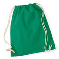 Kelly Green - Front - Westford Mill Cotton Gymsac Bag - 12 Litres