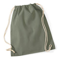 Bottle Green - Front - Westford Mill Cotton Gymsac Bag - 12 Litres