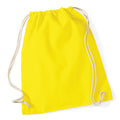 Yellow - Front - Westford Mill Cotton Gymsac Bag - 12 Litres