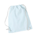 Pastel Blue-White - Front - Westford Mill Cotton Gymsac Bag - 12 Litres
