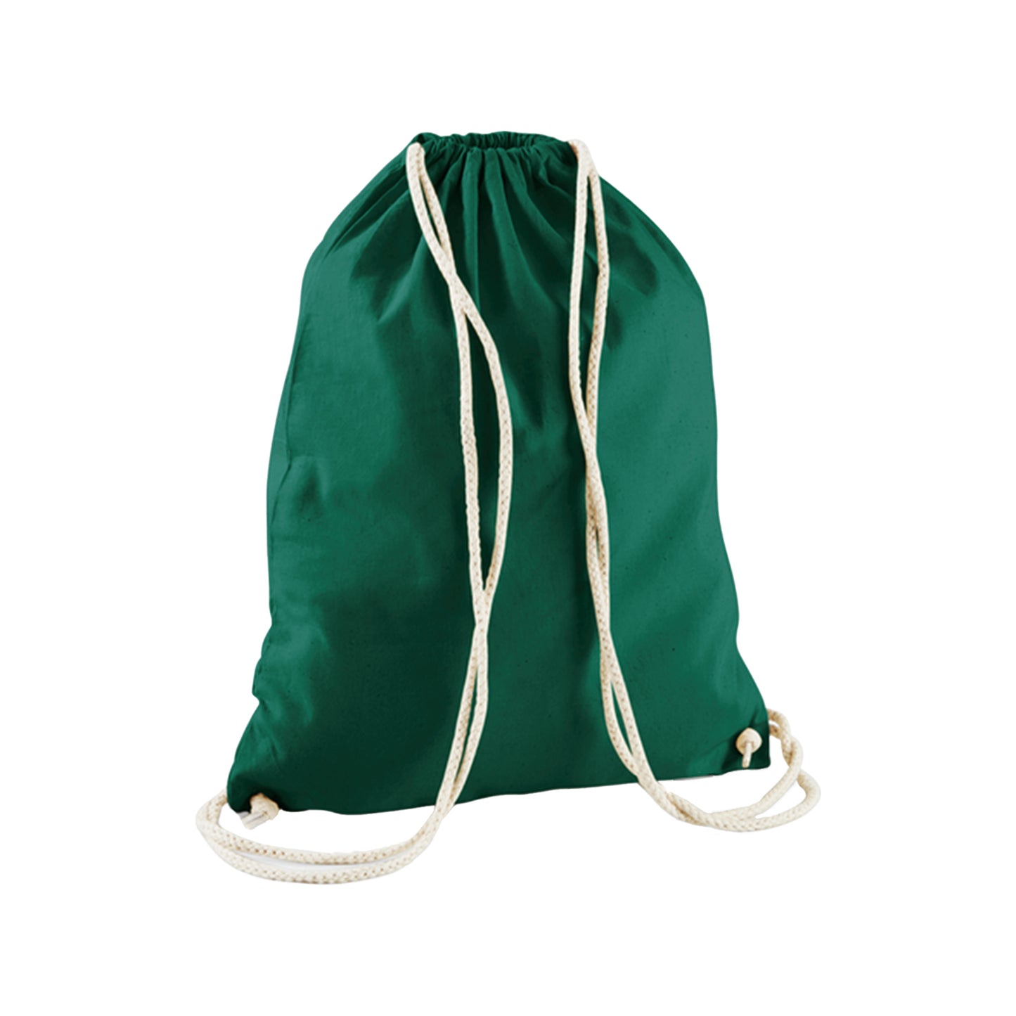 Bottle Green - Back - Westford Mill Cotton Gymsac Bag - 12 Litres