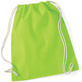 Lime - Back - Westford Mill Cotton Gymsac Bag - 12 Litres