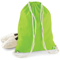Lime - Side - Westford Mill Cotton Gymsac Bag - 12 Litres